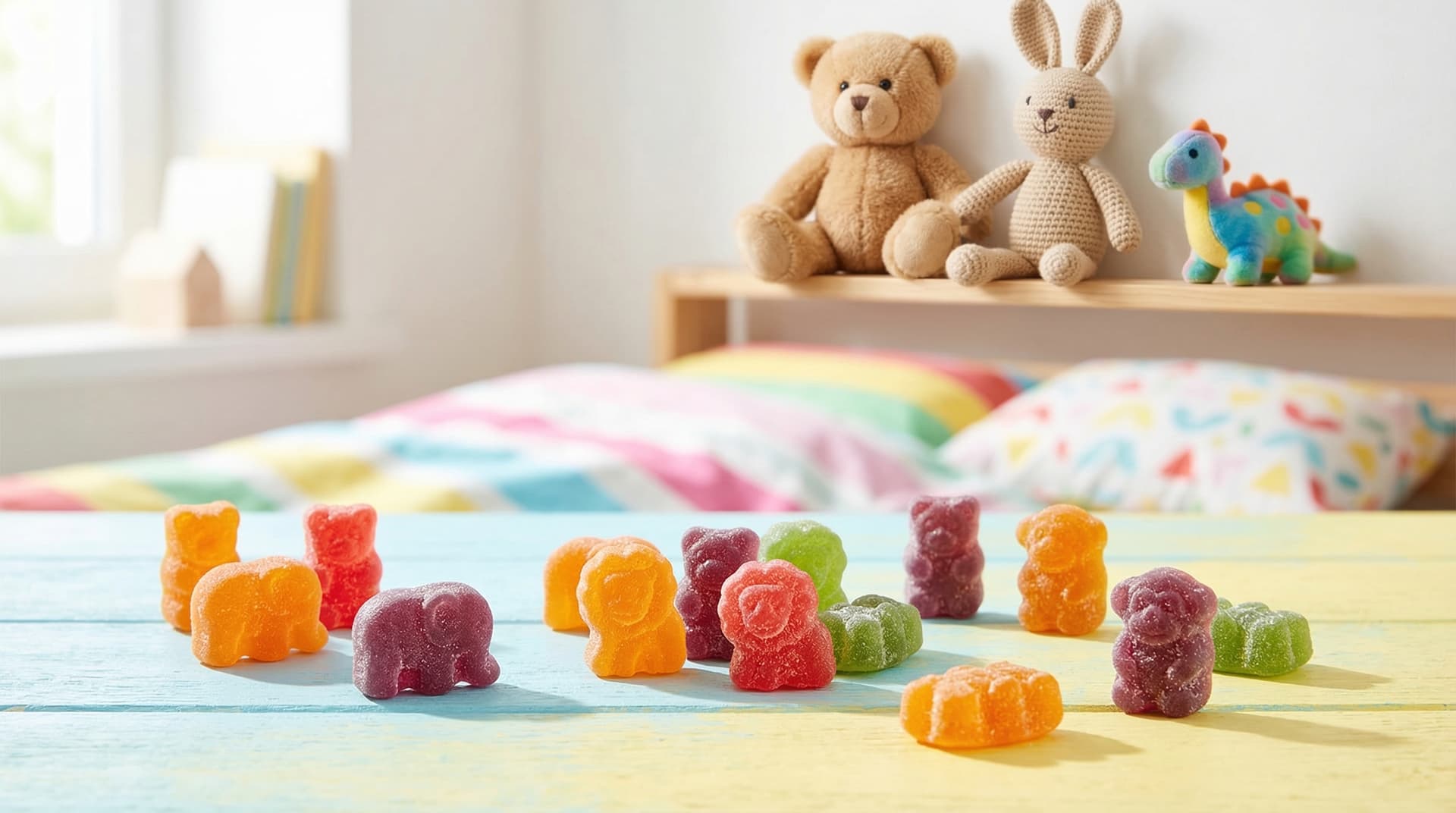 Kleurrijke kindergummies in leuke vormen